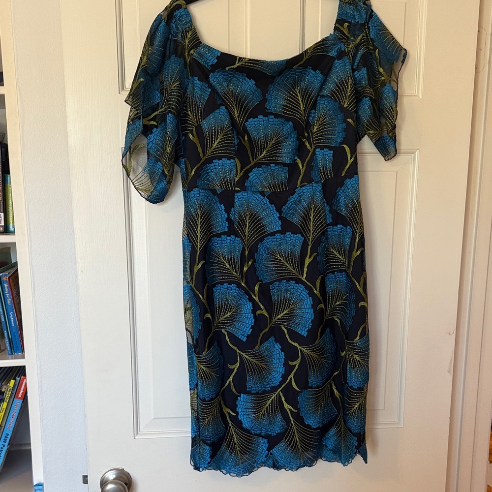 Trina Turk Blue and Black Asymmetrical Dress